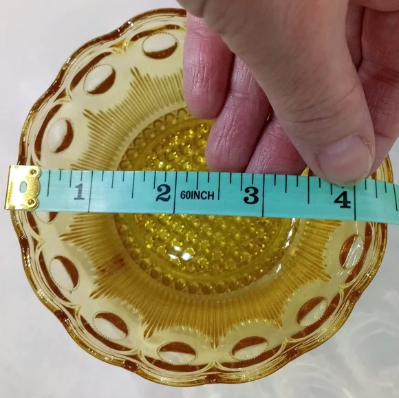 Vintage Bartlett Collins Manhattan Amber Glass Dessert Bowls - Picture 4 of 5